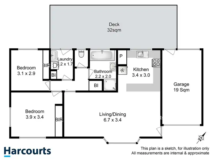 Floorplan of Homely unit listing, 3/441 Oceana Drive, Howrah TAS 7018