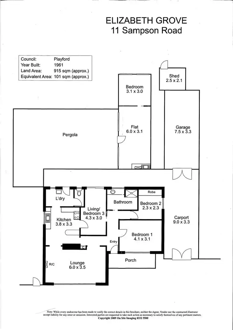 Floorplan of Homely house listing, 11 Sampson Road, Elizabeth Grove SA 5112