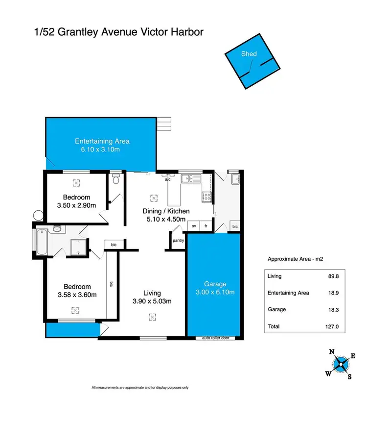 Floorplan of Homely semi-detached listing, 1/52 Grantley Avenue, Victor Harbor SA 5211