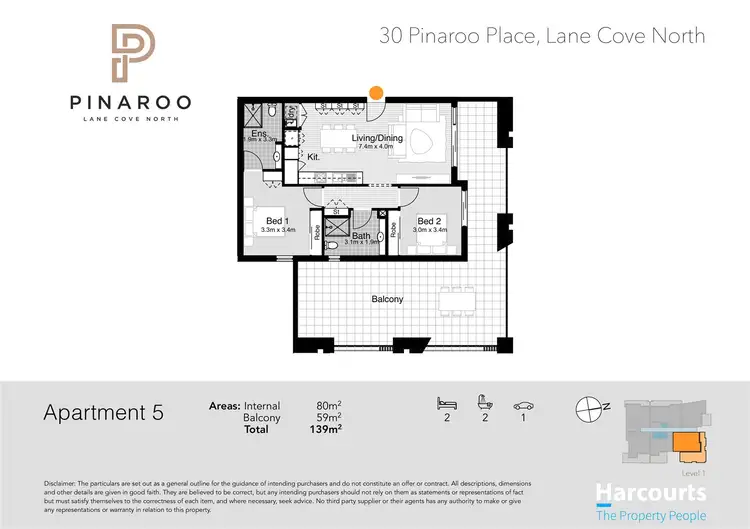 Floorplan of Homely apartment listing, 30 Pinaroo Place, Lane Cove North NSW 2066