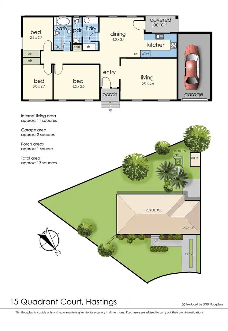 Floorplan of Homely house listing, 15 Quadrant Court, Hastings VIC 3915