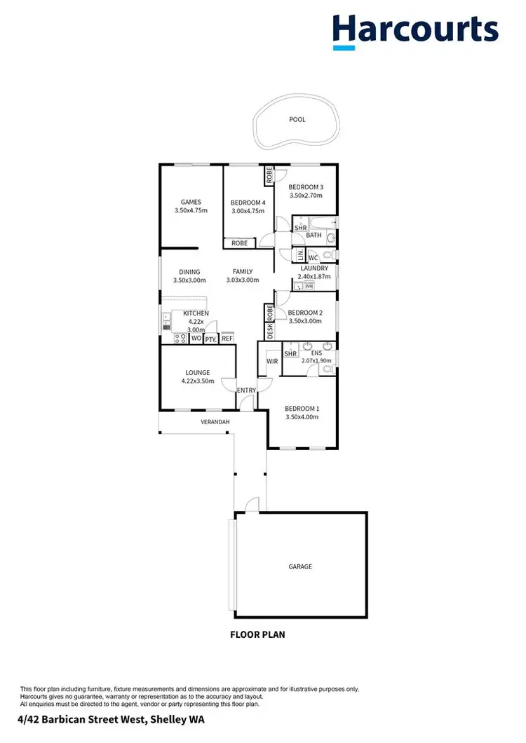 Floorplan of Homely house listing, 4/42 Barbican Street West, Shelley WA 6148