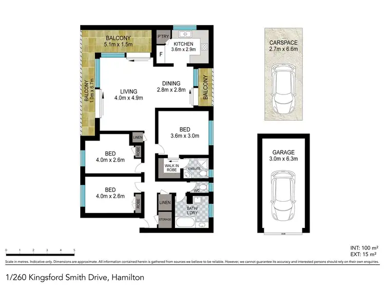 Floorplan of Homely apartment listing, 1/260 Kingsford Smith Drive, Hamilton QLD 4007