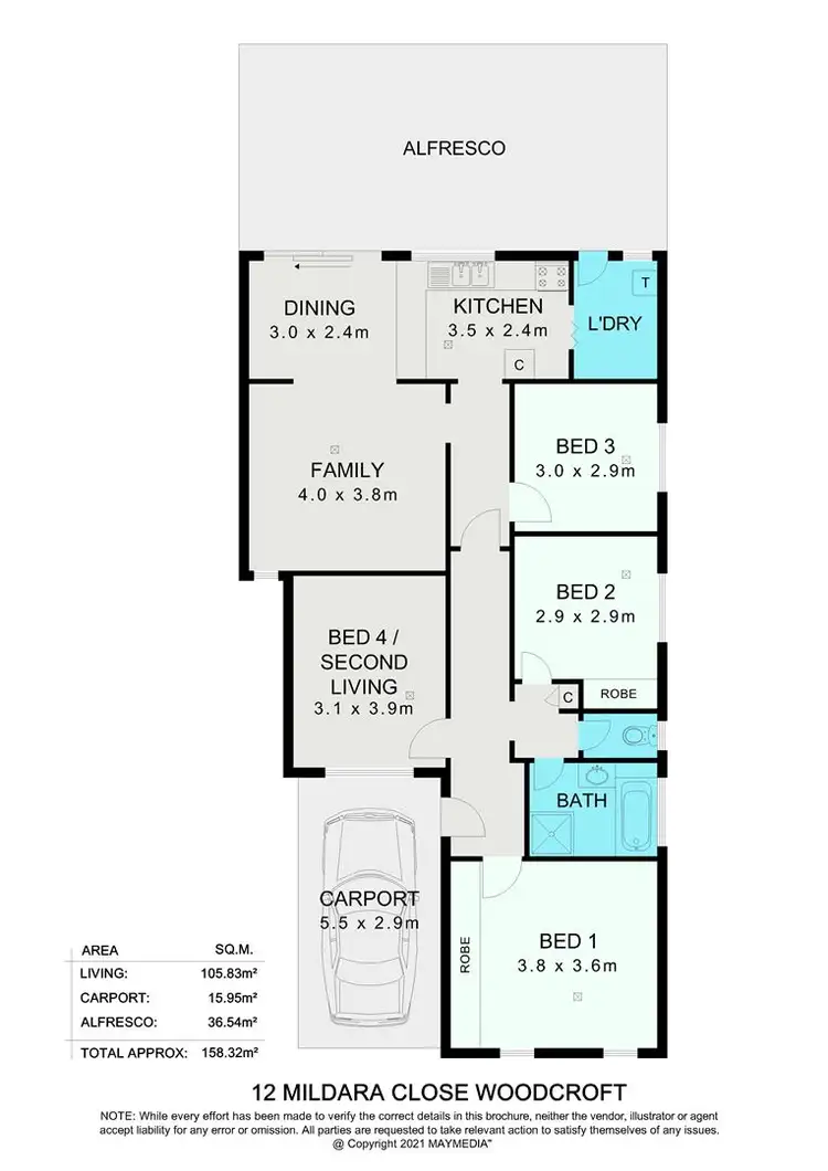 Floorplan of Homely house listing, 12 Mildara Close, Woodcroft SA 5162