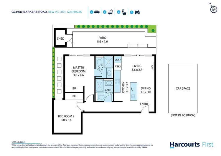 Floorplan of Homely apartment listing, G03/189 Barkers Road, Kew VIC 3101