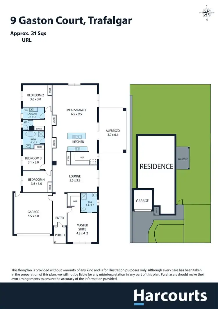 Floorplan of Homely house listing, 9 Gaston Court, Trafalgar VIC 3824