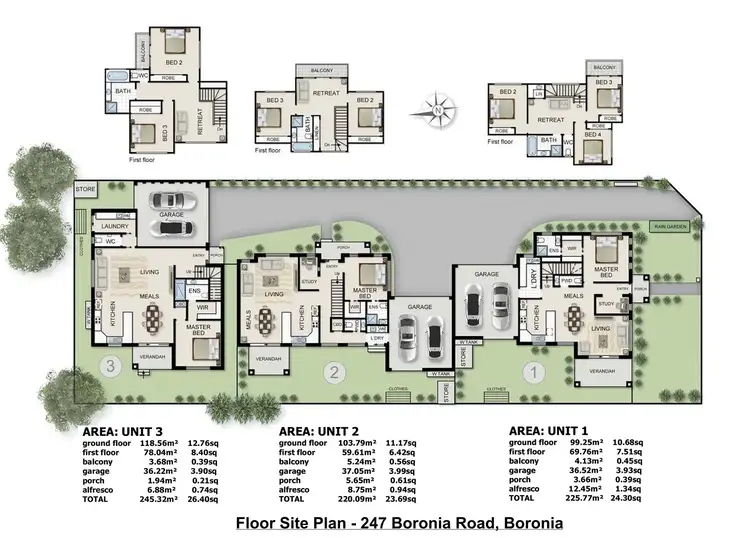 Floorplan of Homely townhouse listing, 1-3/247 Boronia Road, Boronia VIC 3155