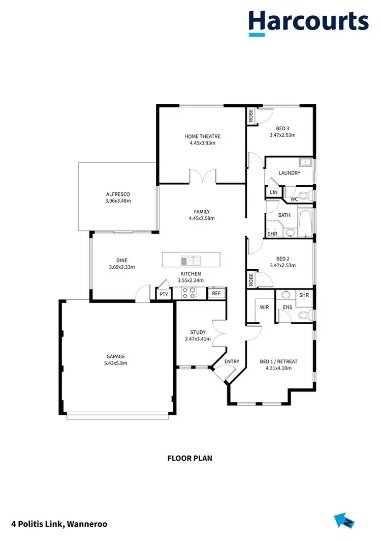 Floorplan of Homely house listing, 4 Politis Link, Wanneroo WA 6065