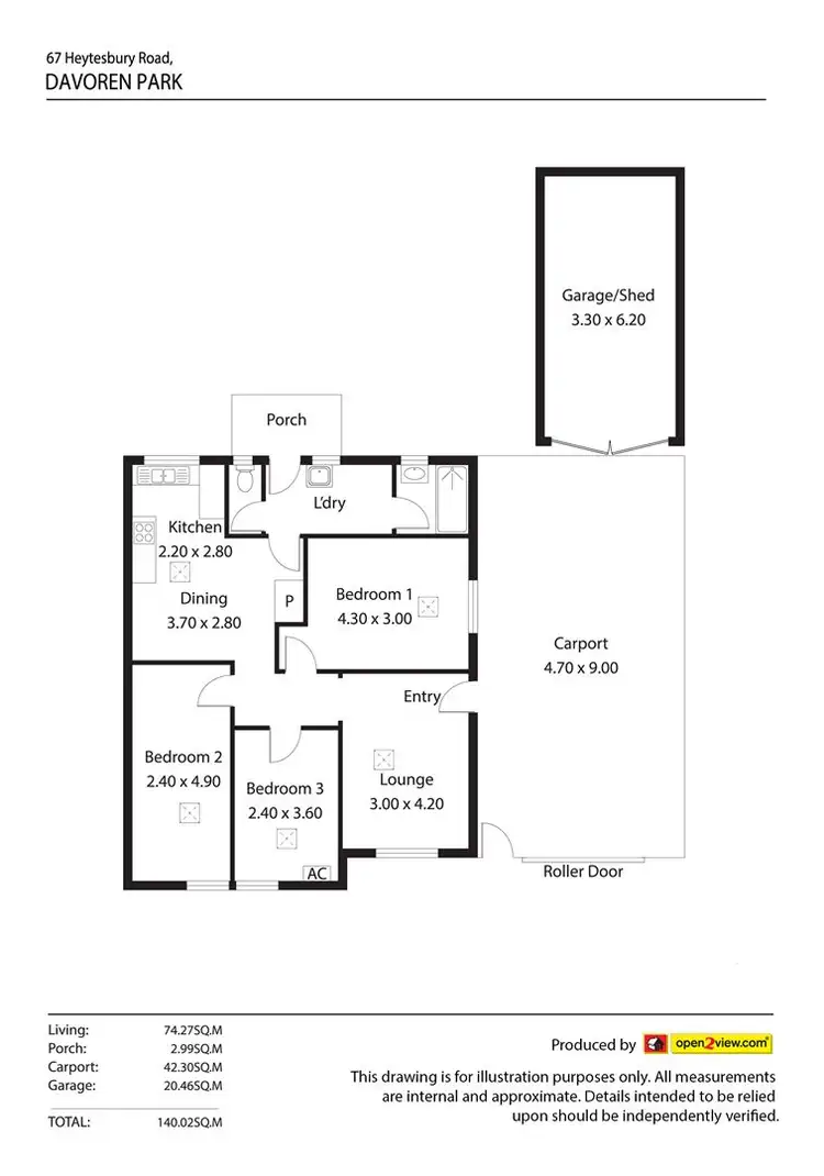 Floorplan of Homely semi-detached listing, 67 Heytesbury Road, Davoren Park SA 5113