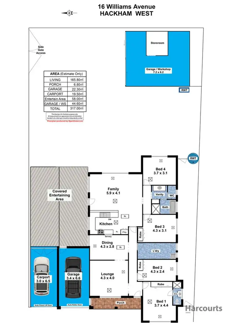 Floorplan of Homely house listing, 16 Williams Avenue, Hackham West SA 5163