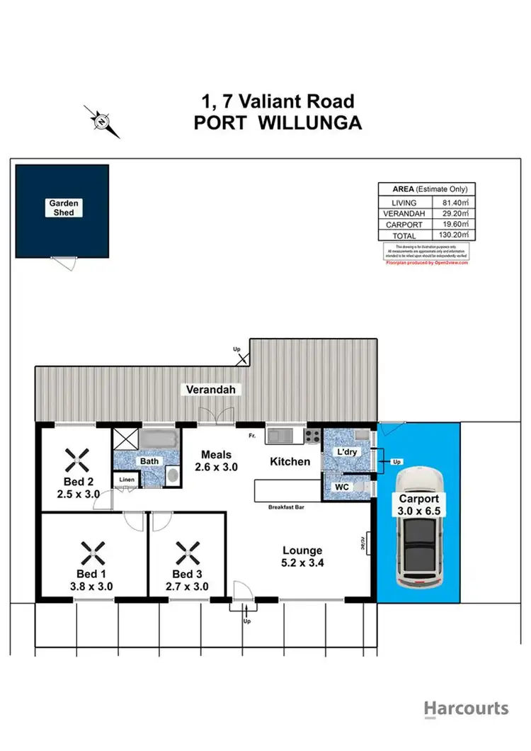 Floorplan of Homely house listing, 1/7 Valiant Road, Port Willunga SA 5173