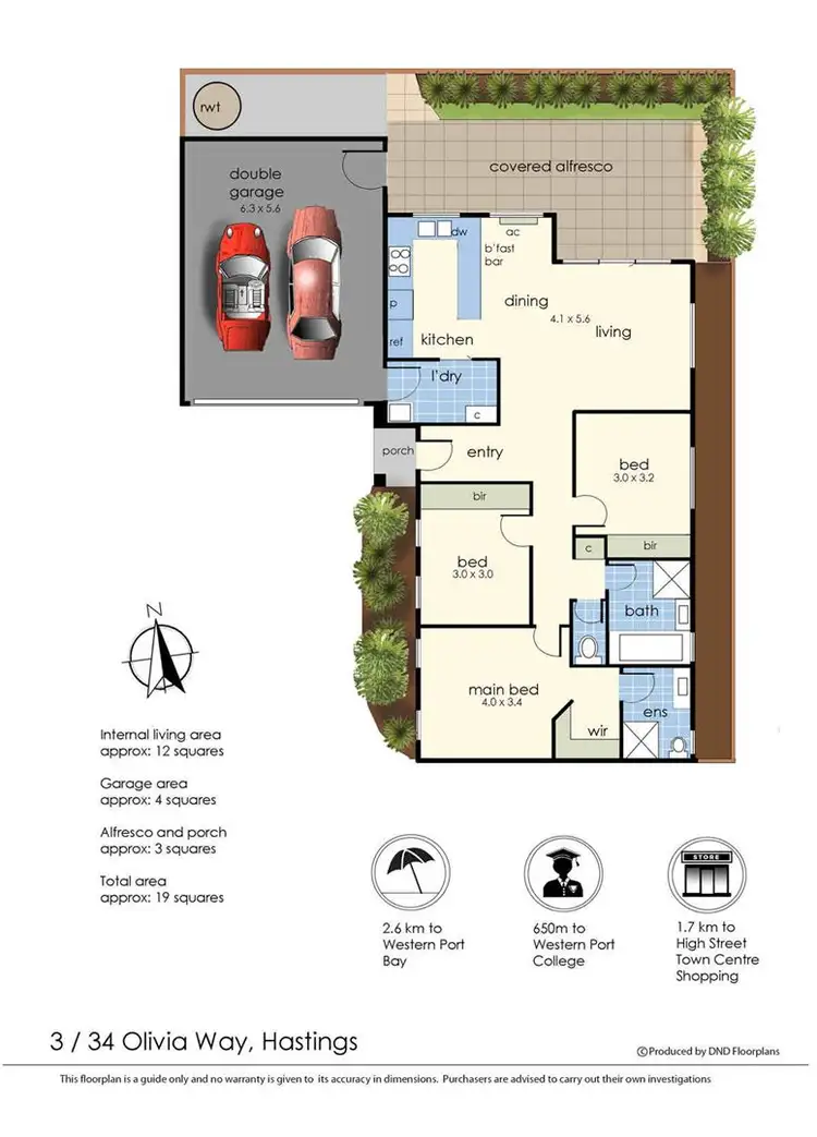 Floorplan of Homely unit listing, 3/34 Olivia way, Hastings VIC 3915