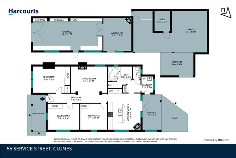 Floorplan of Homely house listing, 56 Service Street, Clunes VIC 3370