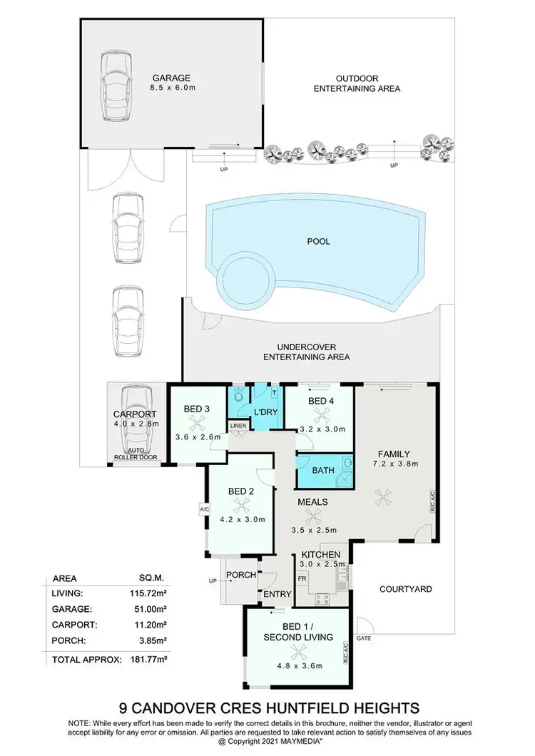 Floorplan of Homely house listing, 9 Candover Crescent, Huntfield Heights SA 5163