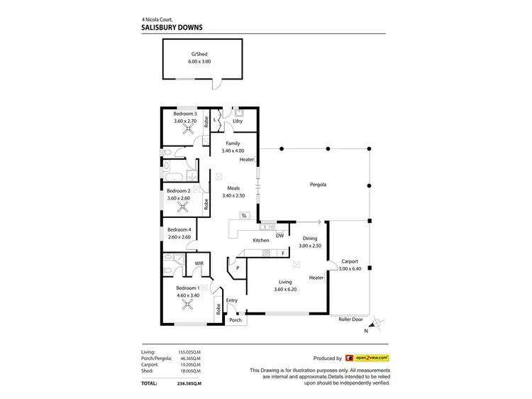 Floorplan of Homely house listing, 4 Nicola Court, Salisbury Downs SA 5108