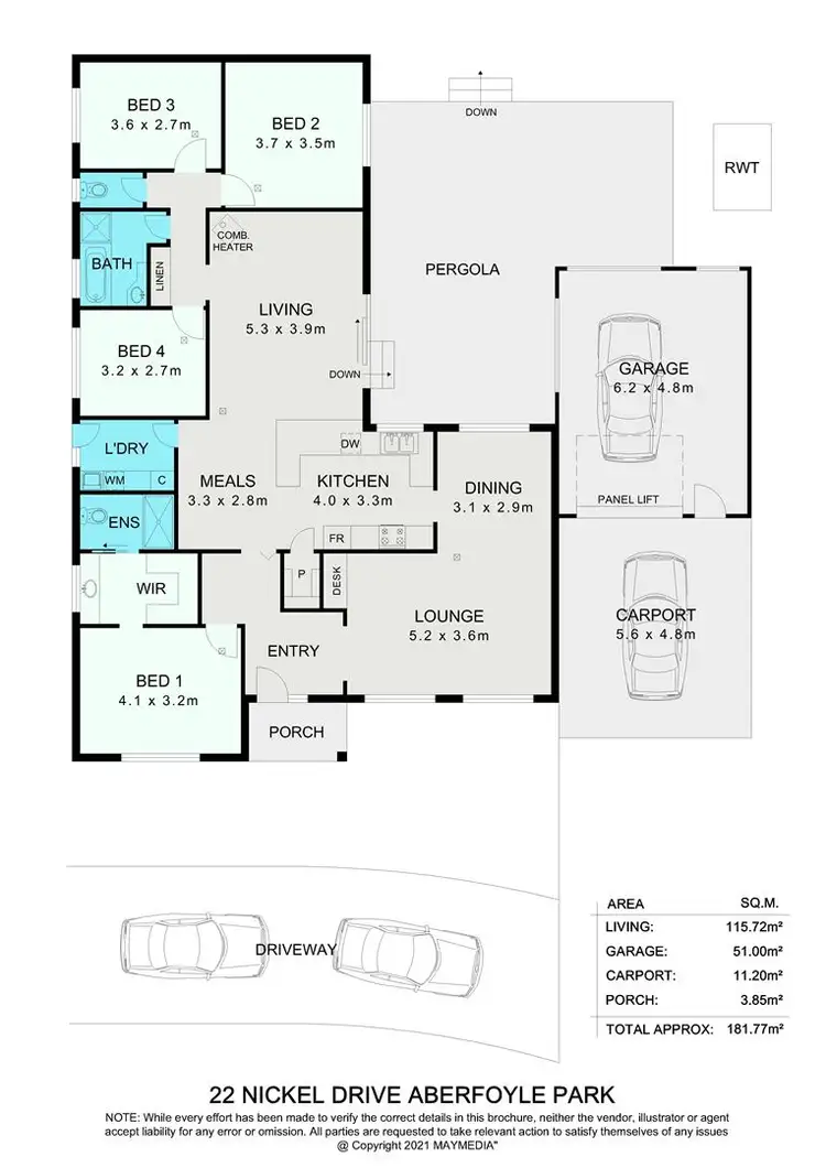 Floorplan of Homely house listing, 22 Nickel Drive, Aberfoyle Park SA 5159