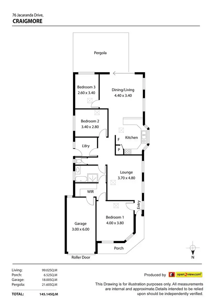 Floorplan of Homely house listing, 76 Jacaranda Drive, Craigmore SA 5114