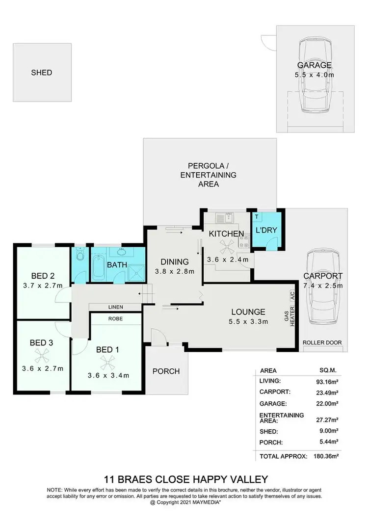 Floorplan of Homely house listing, 11 Braes Close, Happy Valley SA 5159