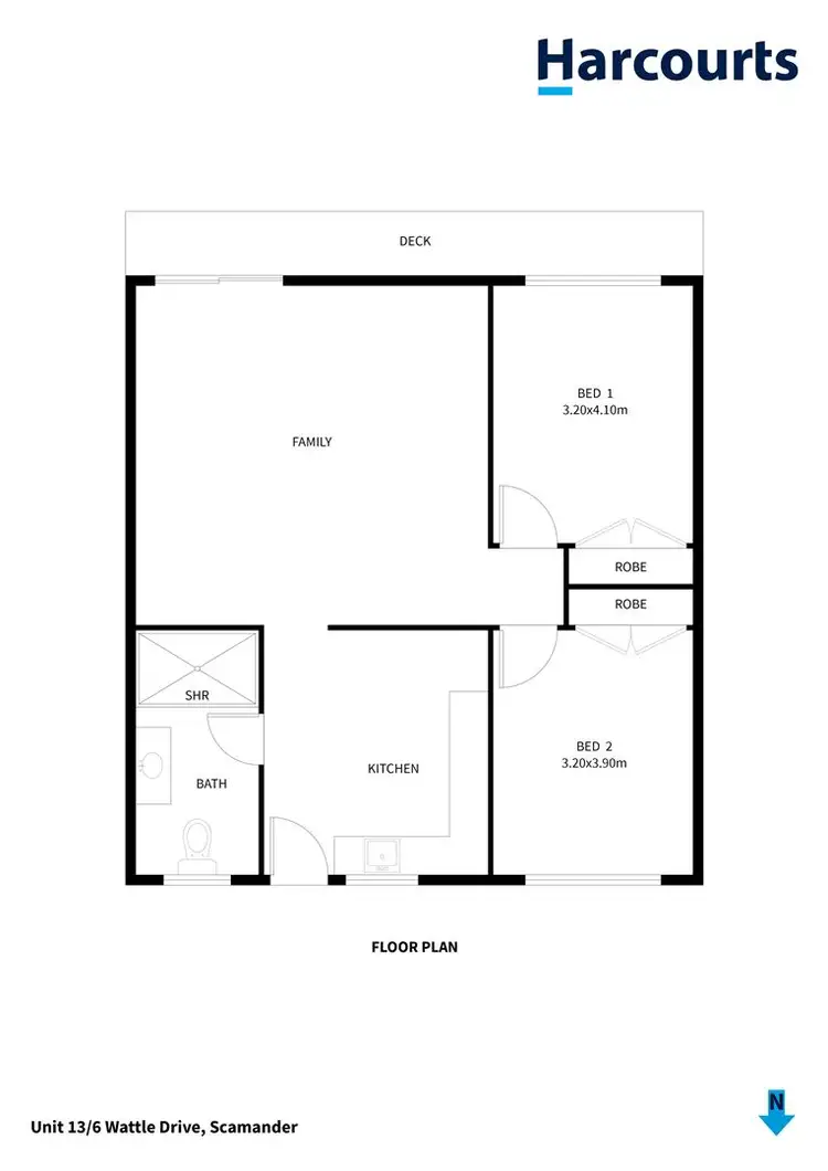 Floorplan of Homely unit listing, 13/6 Wattle Drive, Scamander TAS 7215