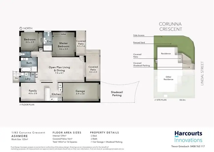 Floorplan of Homely semi-detached listing, 1/83 Corunna Crescent, Ashmore QLD 4214