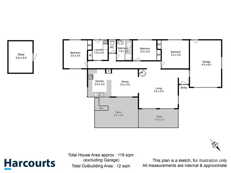 Floorplan of Homely house listing, 6 Sunhaven Court, Midway Point TAS 7171