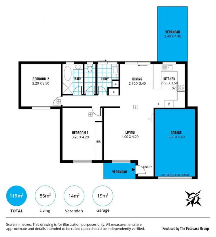 Floorplan of Homely unit listing, Unit 1, 2 Ramsay Avenue, Reynella East SA 5161