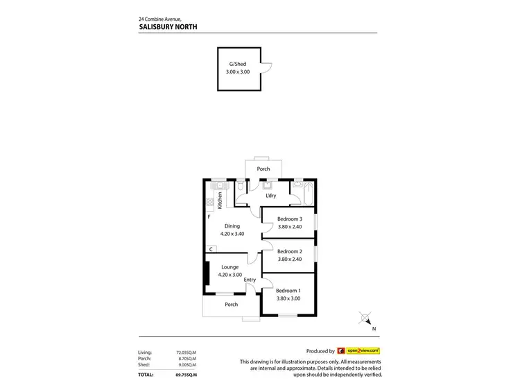 Floorplan of Homely semi-detached listing, 24 Combine Ave, Salisbury North SA 5108