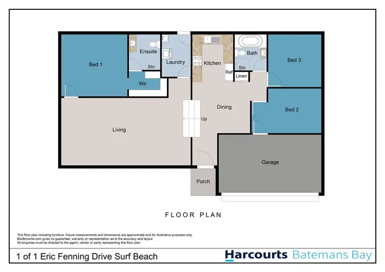 Floorplan of Homely townhouse listing, 1/1 Eric Fenning Drive, Surf Beach NSW 2536