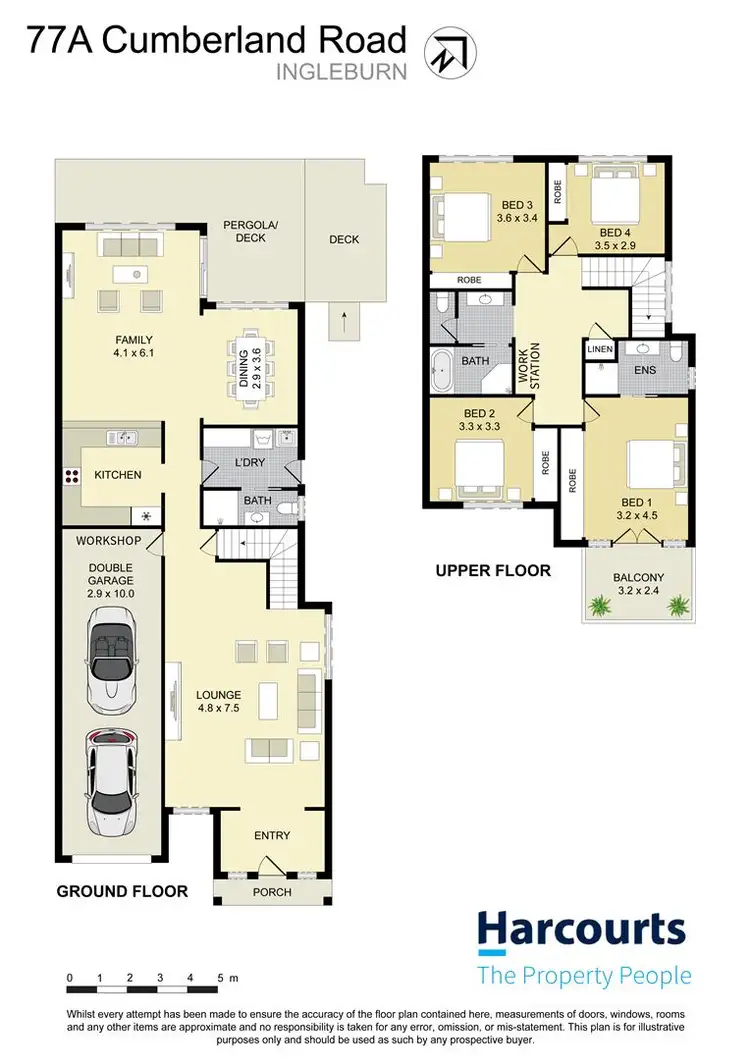Floorplan of Homely semi-detached listing, 77A Cumberland Road, Ingleburn NSW 2565