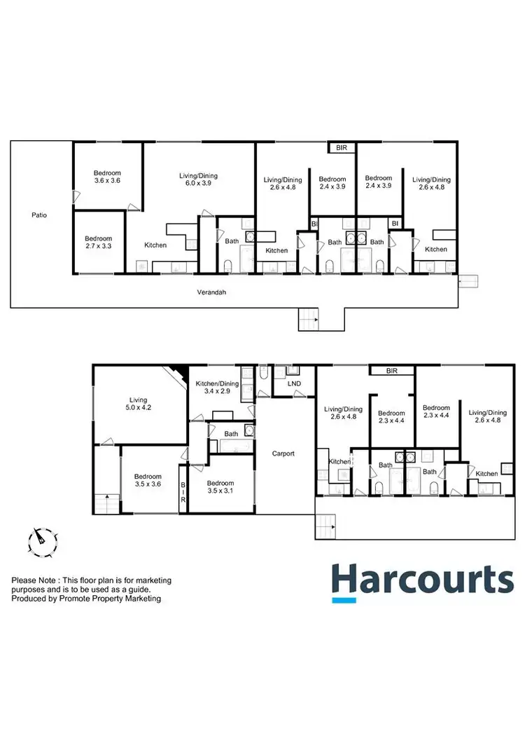 Floorplan of Homely block of units listing, 1-6/59 Springfield Avenue, West Moonah TAS 7009