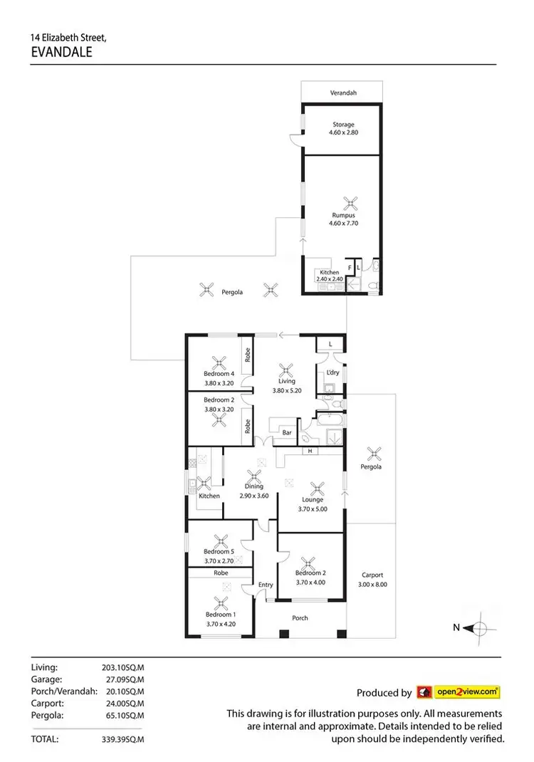 Floorplan of Homely house listing, 14 Elizabeth Street, Evandale SA 5069