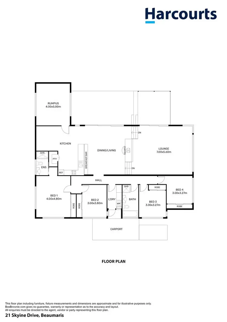 Floorplan of Homely house listing, 21 Skyline Drive, Beaumaris TAS 7215