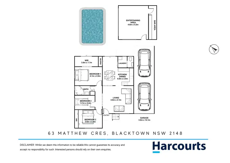 Floorplan of Homely house listing, 63 Matthew Crescent, Blacktown NSW 2148