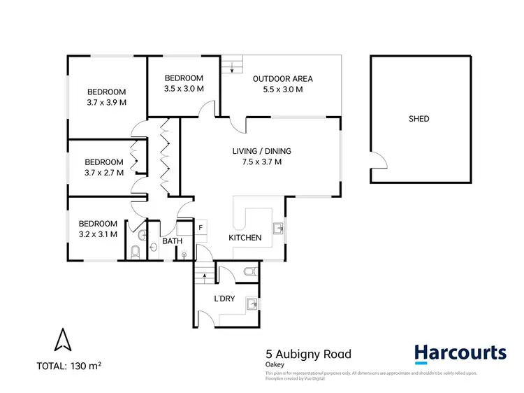 Floorplan of Homely house listing, 5 Aubigny Road, Oakey QLD 4401