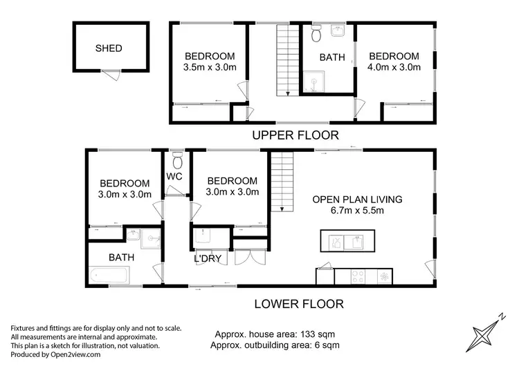 Floorplan of Homely unit listing, 2/23A Louisa Street, Ranelagh TAS 7109