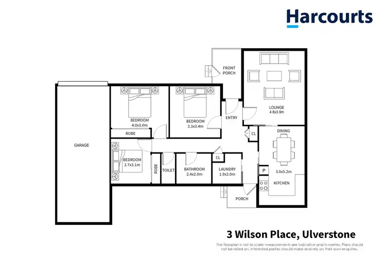 Floorplan of Homely house listing, 3 Wilson Place, Ulverstone TAS 7315