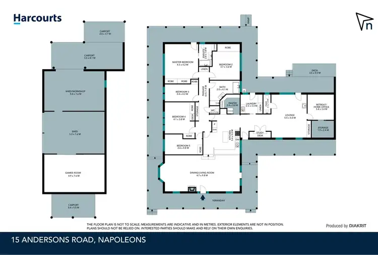 Floorplan of Homely rural property listing, 15 Andersons Road, Napoleons VIC 3352