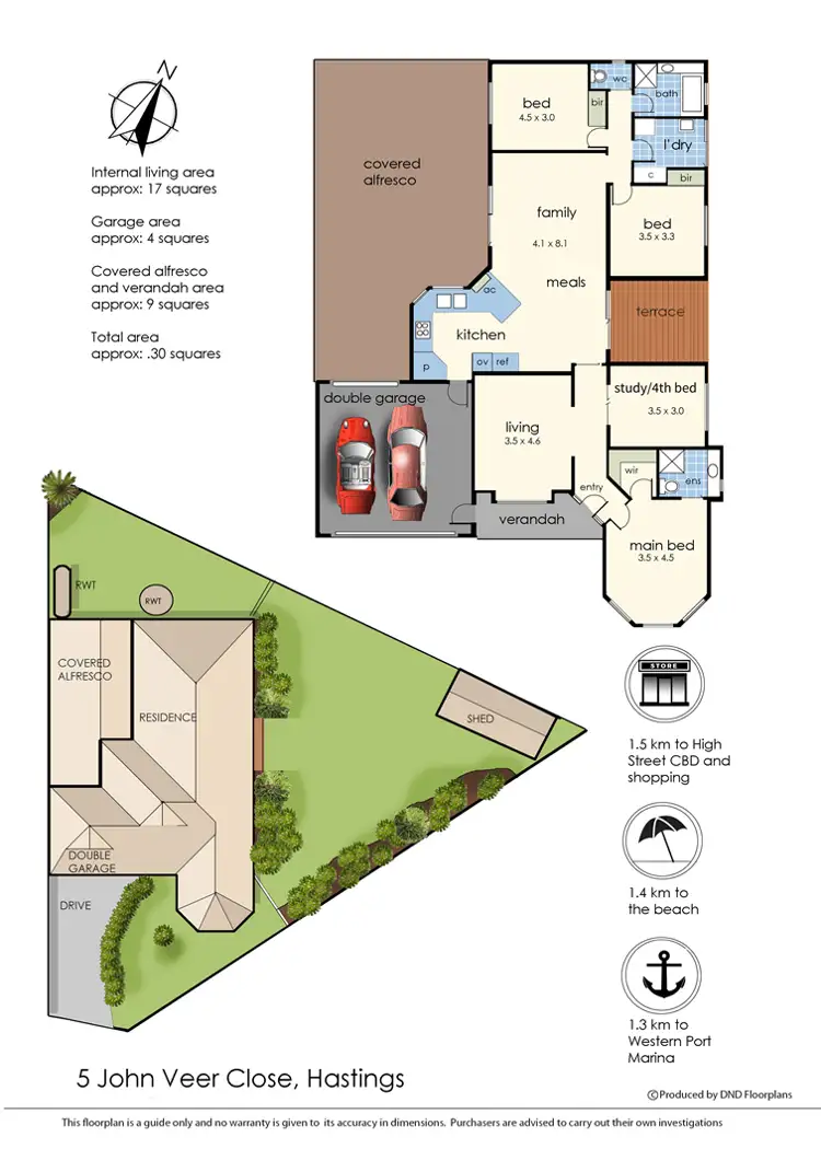 Floorplan of Homely house listing, 5 John Vear Close, Hastings VIC 3915