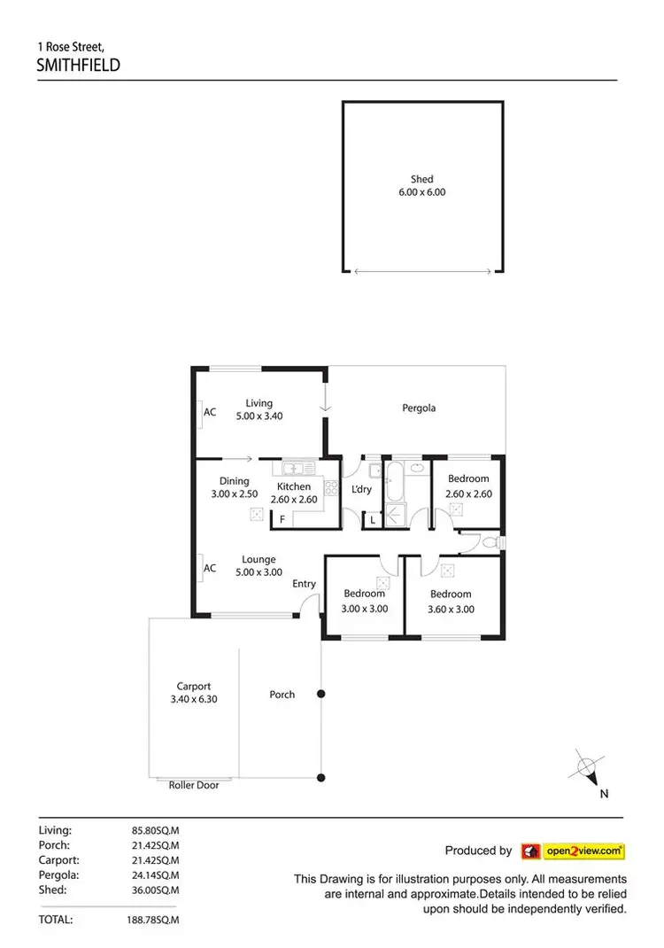 Floorplan of Homely house listing, 1 Rose Street, Smithfield SA 5114