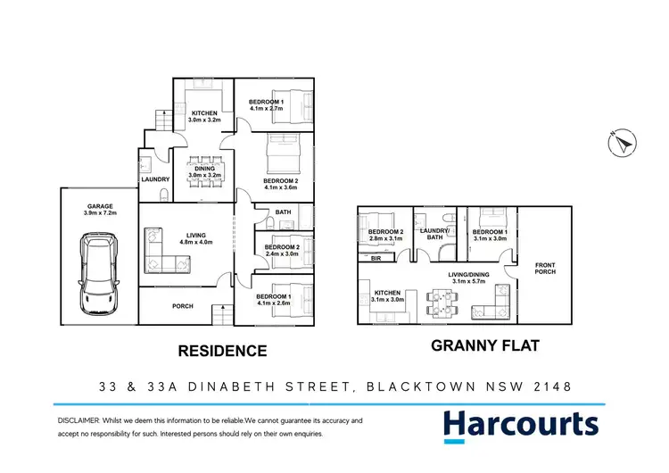 Floorplan of Homely house listing, 33 & 33a Dina Beth Avenue, Blacktown NSW 2148