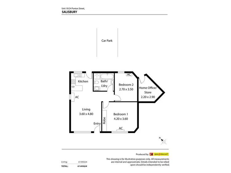Floorplan of Homely unit listing, 19/24 Ponton Street, Salisbury SA 5108