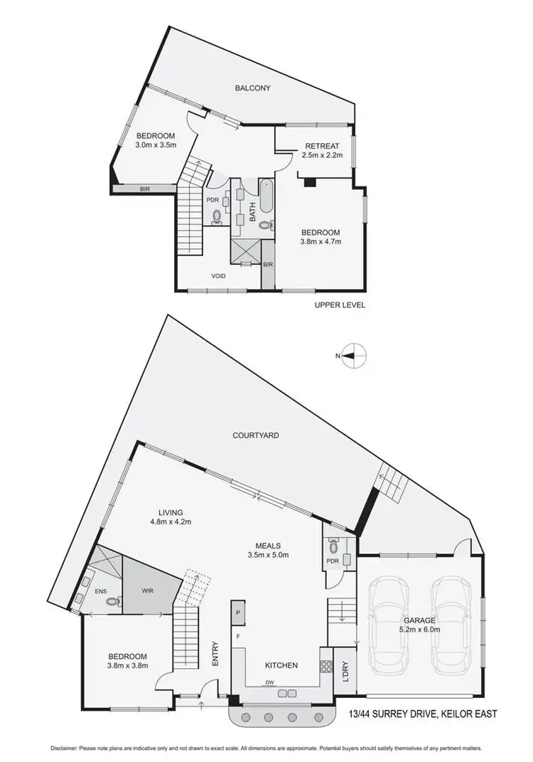 Floorplan of Homely townhouse listing, 13/44 Surrey Drive, Keilor East VIC 3033