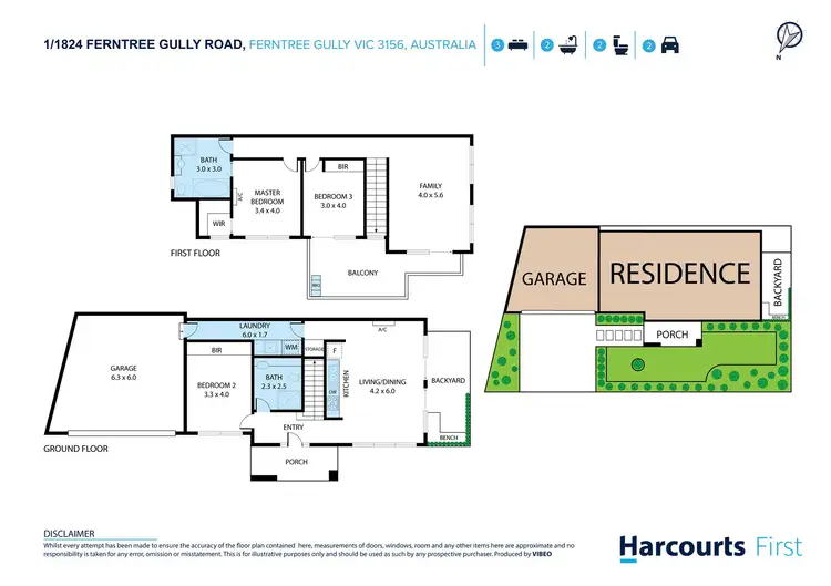 Floorplan of Homely townhouse listing, 1/1824 Ferntree Gully Road, Ferntree Gully VIC 3156