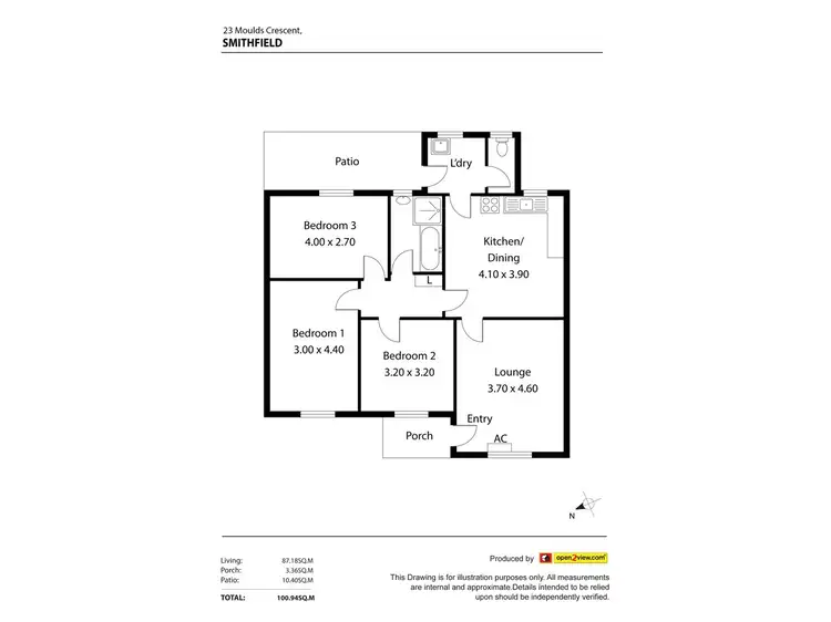 Floorplan of Homely semi-detached listing, 23 - 25 Moulds Crescent, Smithfield SA 5114