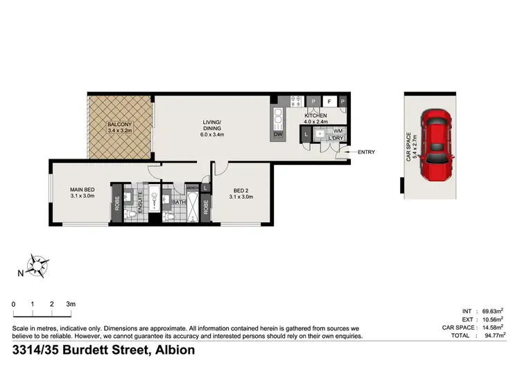 Floorplan of Homely unit listing, 3314/35 Burdett Street, Albion QLD 4010