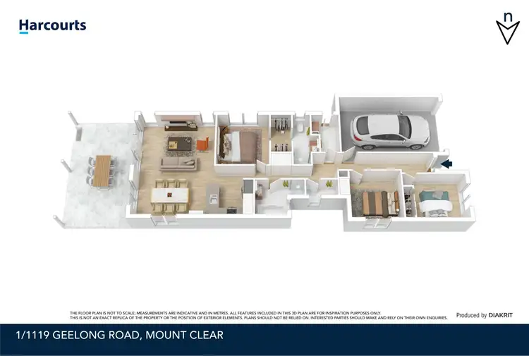 Floorplan of Homely townhouse listing, 1/1119 Geelong Road, Mount Clear VIC 3350