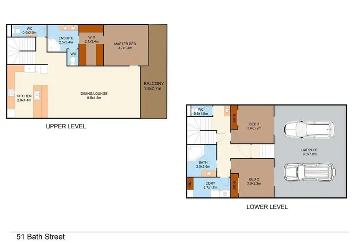 Floorplan of Homely townhouse listing, 5/51 Bath St, Alice Springs NT 870