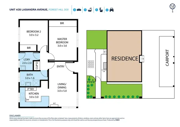 Floorplan of Homely unit listing, 4/26 Lasiandra Avenue, Forest Hill VIC 3131