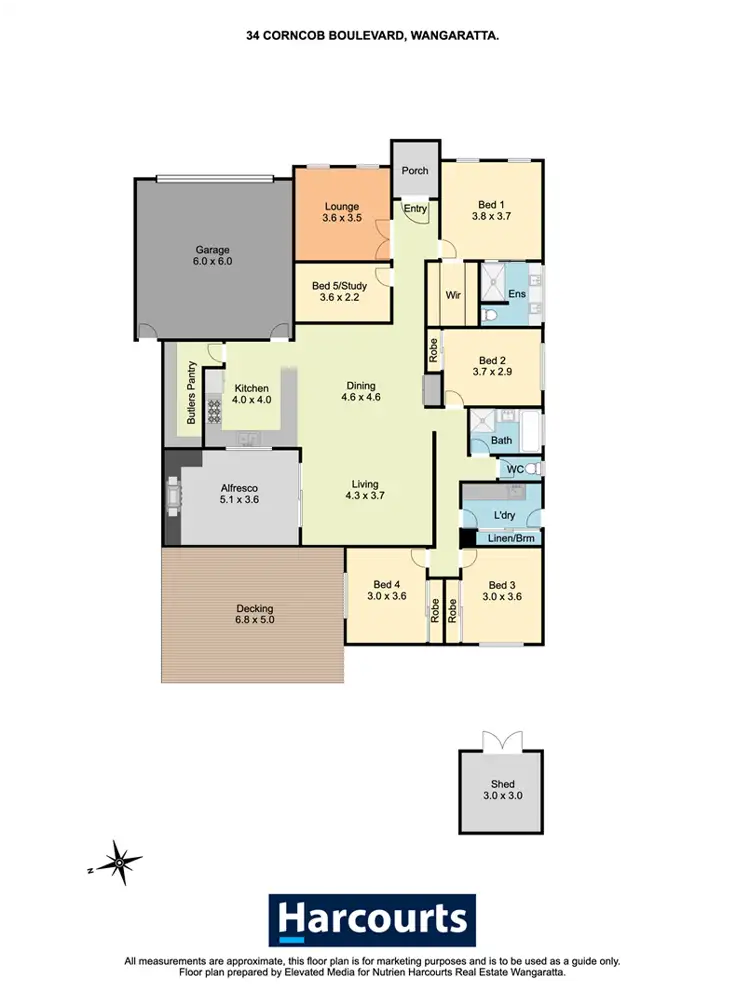 Floorplan of Homely house listing, 34 Corncob Boulevard, Wangaratta VIC 3677