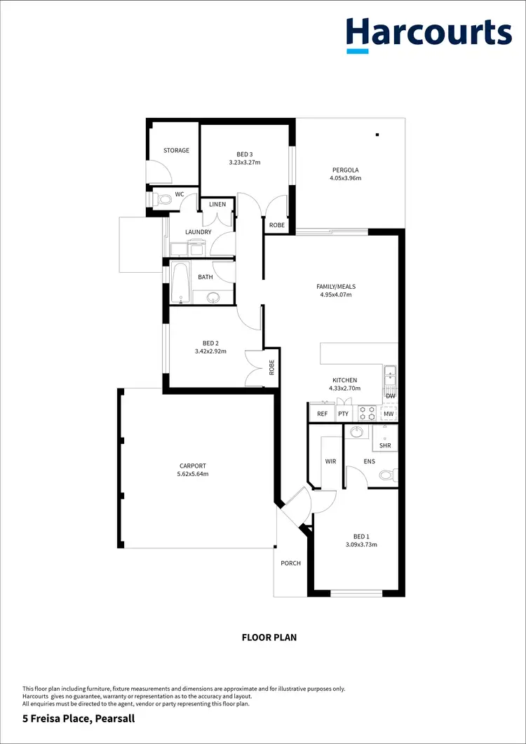 Floorplan of Homely house listing, 5 Freisa Place, Pearsall WA 6065